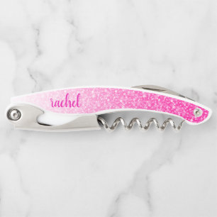Hot Pink Glitter Corkscrew