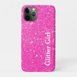 Hot Pink Glitter Girl Show Your Glamours Sparkle iPhone 11 Pro Case