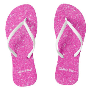 Hot Pink Glitter Girl Show Your Glamours Sparkle Thongs