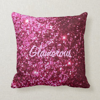 Hot Pink Glitter Glamourous Pillow