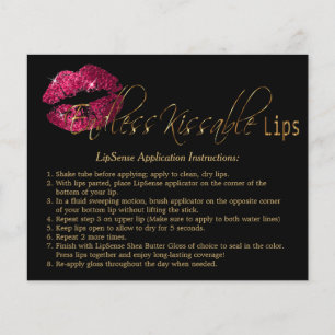 Hot Pink Glitter Lip Instruction Flyer