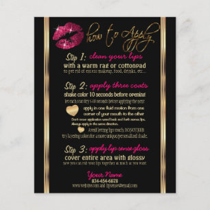 Hot Pink Glitter Lip Instructions Flyer