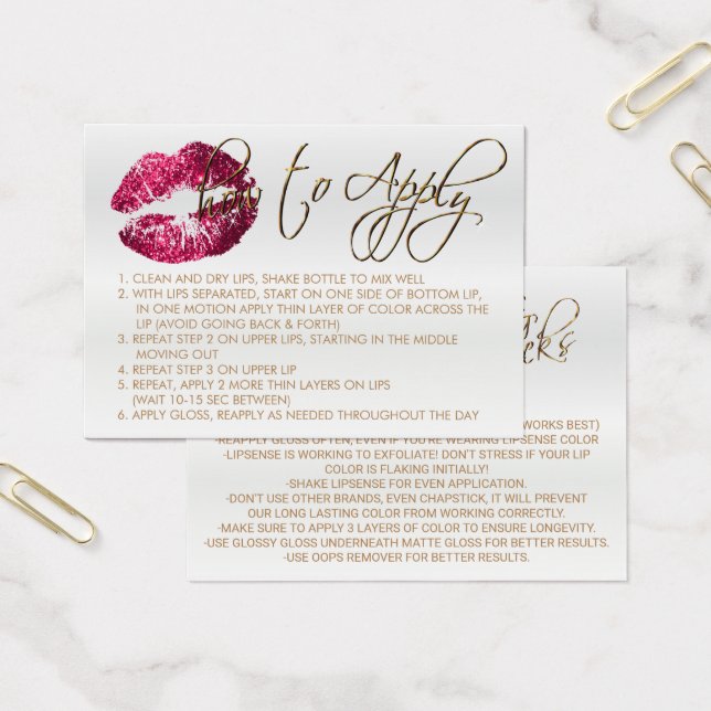 Hot Pink Glitter Lips 2 - How to Apply - Satin (Office)