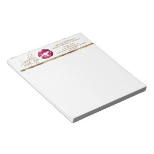 Hot Pink Glitter Lips Notepad