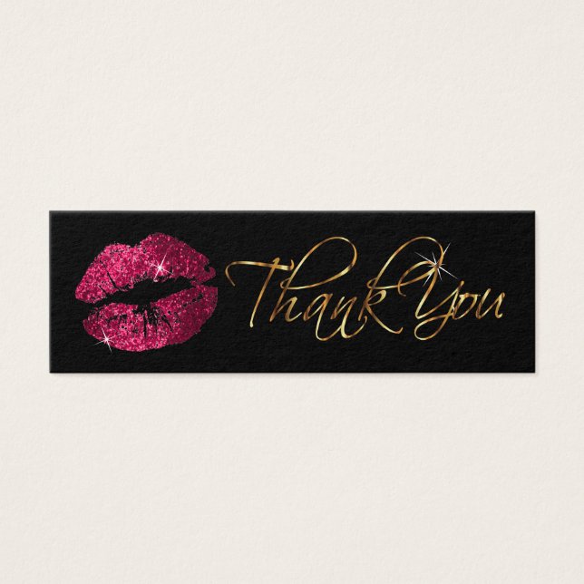 Hot Pink Glitter Lips - Thank You (Front)