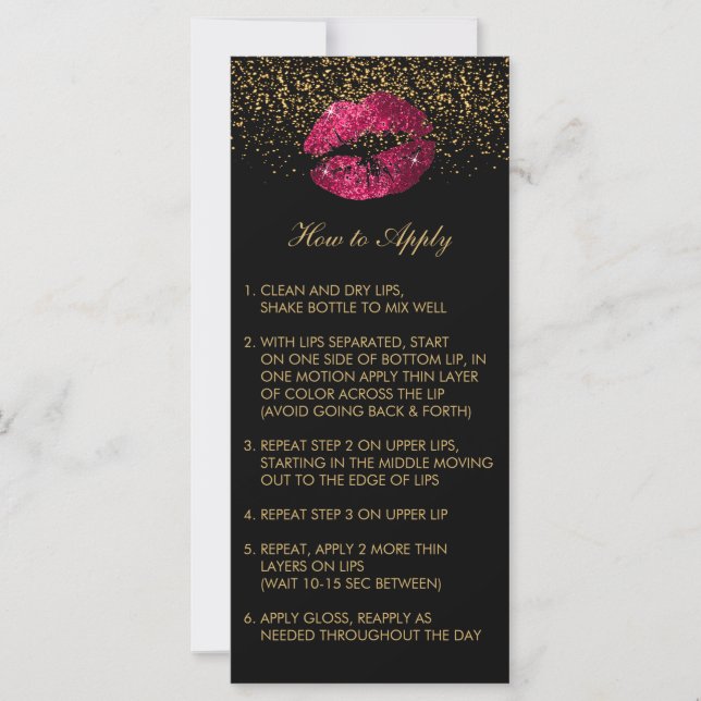 Hot Pink Glitter Lipsense Senegence  Instructions (Front)