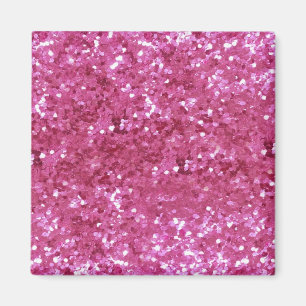 Hot Pink Glitter Look Magnet