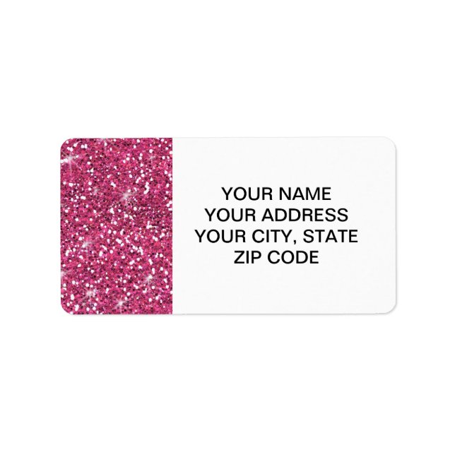 Hot Pink Glitter Printed Label (Front)