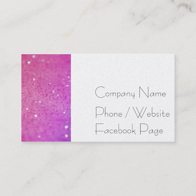 Hot Pink Glitter - Shiny, Sparkles Business Card (Back)