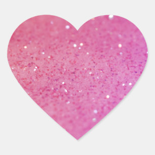 Hot Pink Glitter - Shiny, Sparkles Heart Sticker
