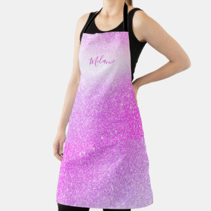 Hot Pink Glitter Sparkle Glam Personalised Apron