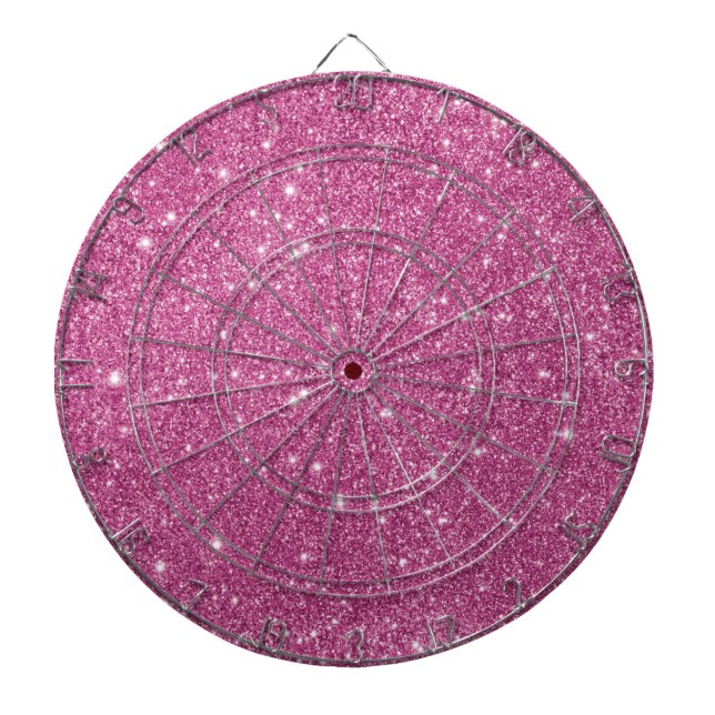 Hot Pink Glitter Sparkles Dartboard (Front)