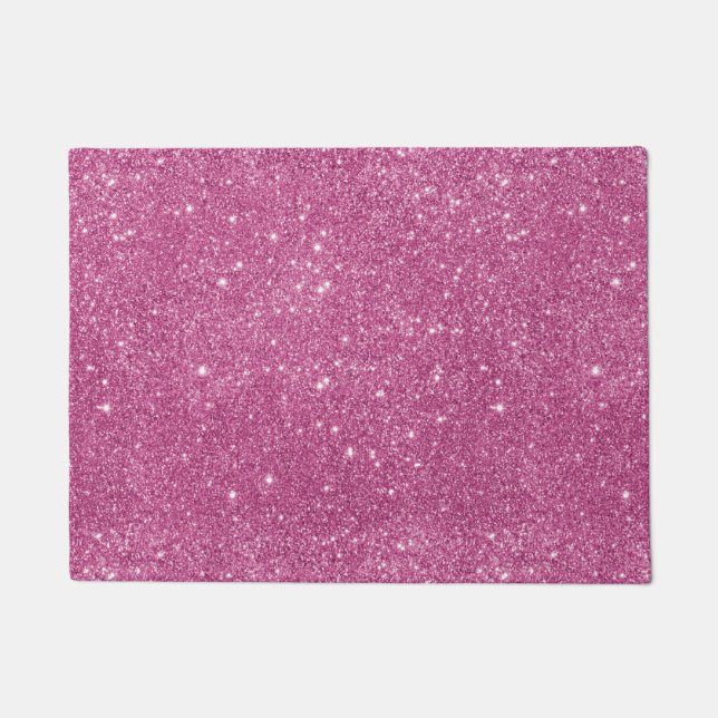 Hot Pink Glitter Sparkles Doormat (Front)