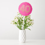 Hot Pink Gold 40th Birthday Balloon<br><div class="desc">Celebrate with these hot pink and gold inspired 40th birthday balloons.</div>