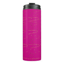 Hot Pink Gold Celestial Thermal Tumbler