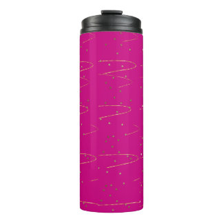 Hot Pink Gold Celestial Thermal Tumbler