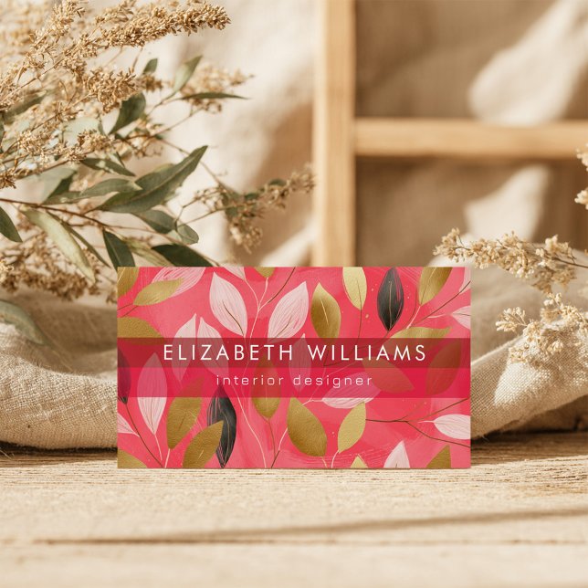 Hot Pink Gold Coral Boho Modern Botanical (Creator Uploaded)