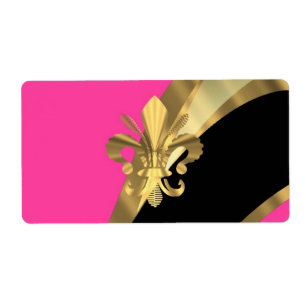 Hot pink & gold fleur de lys