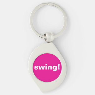 Hot Pink Golf Swing thought Keychain