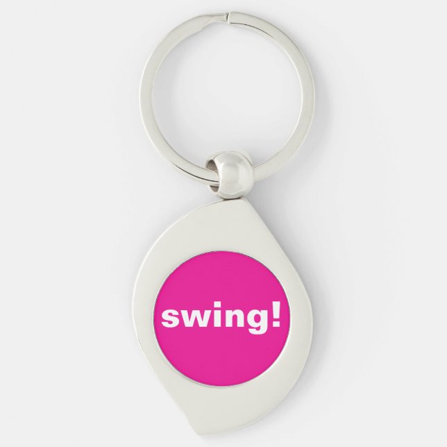 Hot Pink Golf Swing thought Keychain (Front)