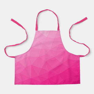 Hot pink Gradient Geometric Mesh Pattern Apron
