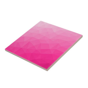 Hot pink Gradient Geometric Mesh Pattern Ceramic Tile