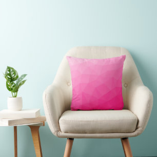Hot pink Gradient Geometric Mesh Pattern Cushion