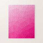 Hot pink gradient geometric mesh pattern jigsaw puzzle<br><div class="desc">Hot pink gradient geometric mesh pattern jigsaw puzzle. 
Triangle geometric mesh with light to dark ombre gradient.</div>