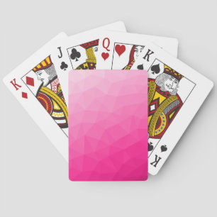 Hot pink Gradient Geometric Mesh Pattern Playing Cards