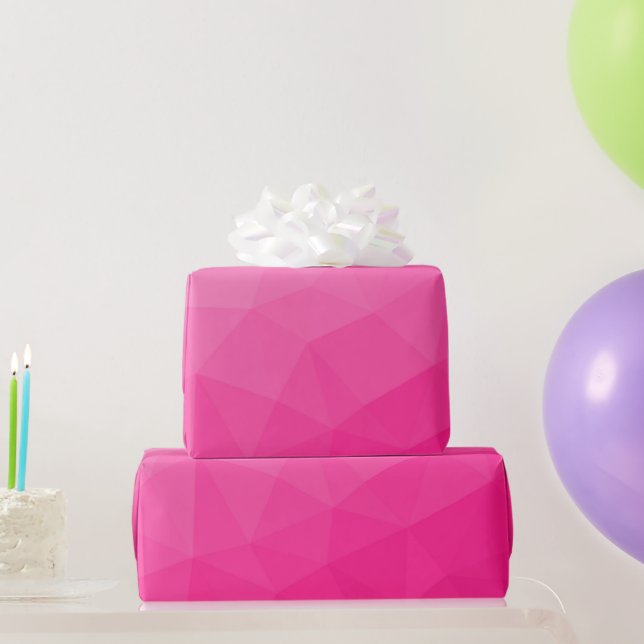 Hot pink Gradient Geometric Mesh Pattern Wrapping Paper (Party Gifts)
