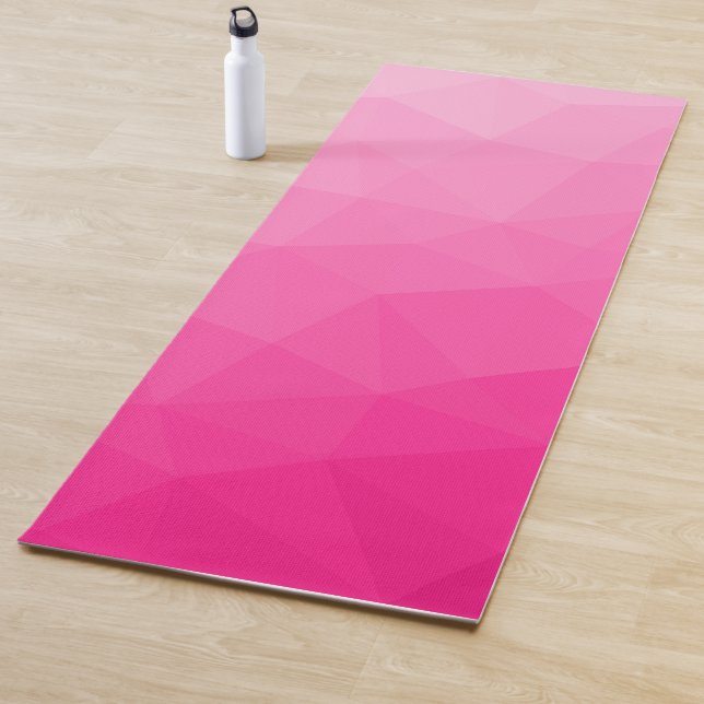 Hot pink Gradient Geometric Mesh Pattern Yoga Mat (In Situ)
