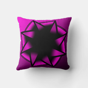 Hot Pink Gradient Star Bow Cushion