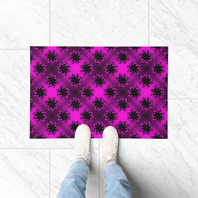 Hot Pink Gradient Star Bow Doormat (Indoor)