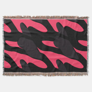 Hot pink, gray and black Camo abstract Throw Blanket