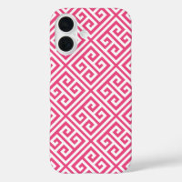 Hot Pink Greek Key Pattern