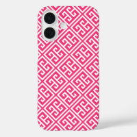 Hot Pink Greek Key Pattern