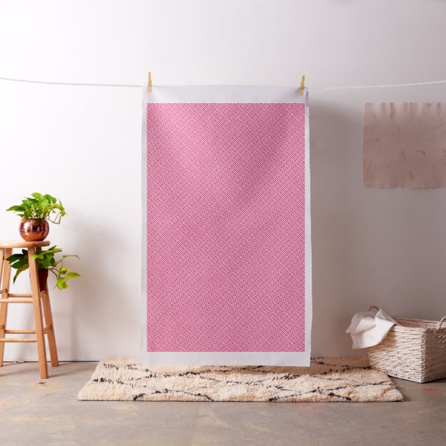 Hot Pink Greek Key Pattern Fabric (In Situ)