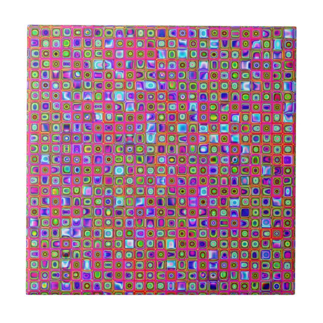 Hot Pink, Green And Purple Funky Tiles Pattern (Front)
