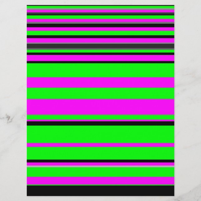 Hot Pink Green Black Colourful Stripe Pattern (Front)