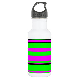 Hot Pink Green Black Colourful Stripe Pattern 532 Ml Water Bottle