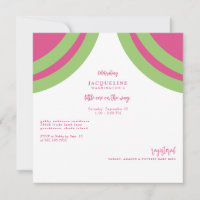 Hot Pink & Green Pink Text Baby Shower