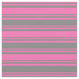 Hot Pink & Grey Coloured Stripes Pattern Fabric
