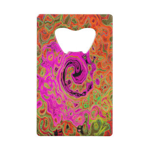 Hot Pink Groovy Abstract Retro Liquid Swirl