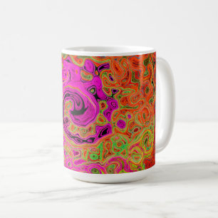 Hot Pink Groovy Abstract Retro Liquid Swirl Coffee Mug