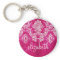 Hot Pink Grunge Damask Pattern Custom Text
