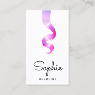 Hot Pink Hair Colourist Stylist Salon Business Card