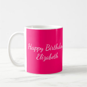 Hot Pink Happy Birthday  50 & Fabulous Personalise Coffee Mug