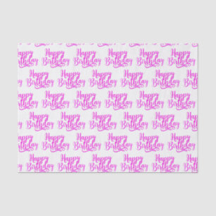 Hot Pink HAPPY BIRTHDAY Custom Party Tissue Paper