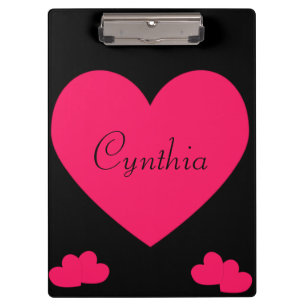 Hot Pink Heart Clipboard