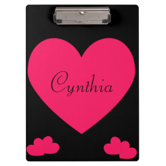 Hot Pink Heart Clipboard